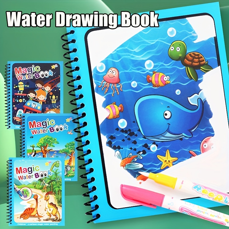 魔法の本水描画モンテッソーリおもちゃ再利用可能な塗り絵早期教 - Reusable Water Magic Coloring Book のレビューと価格