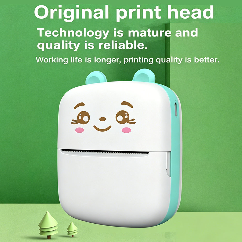 ミニポータブルポケットインクレスサーマルプリンター Blue - Mini Pocket Thermal Printer Paper Roll のレビューと価格