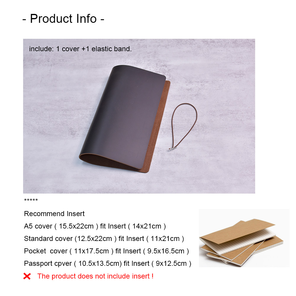 DIYノートカバー クレイジーホースレザー A5/A6/スタ - Vintage Leather Journal Notebook のレビューと価格