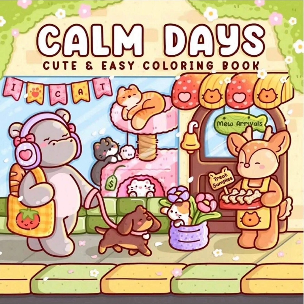 かわいい動物のストレス解消塗り絵ブック - カームデイズドロ - Adult Coloring Book Stress Relief のレビューと価格